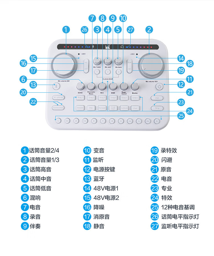 ickbsum胖白直播声卡套装手机电脑通用外置可调音唱歌抖音主播录音