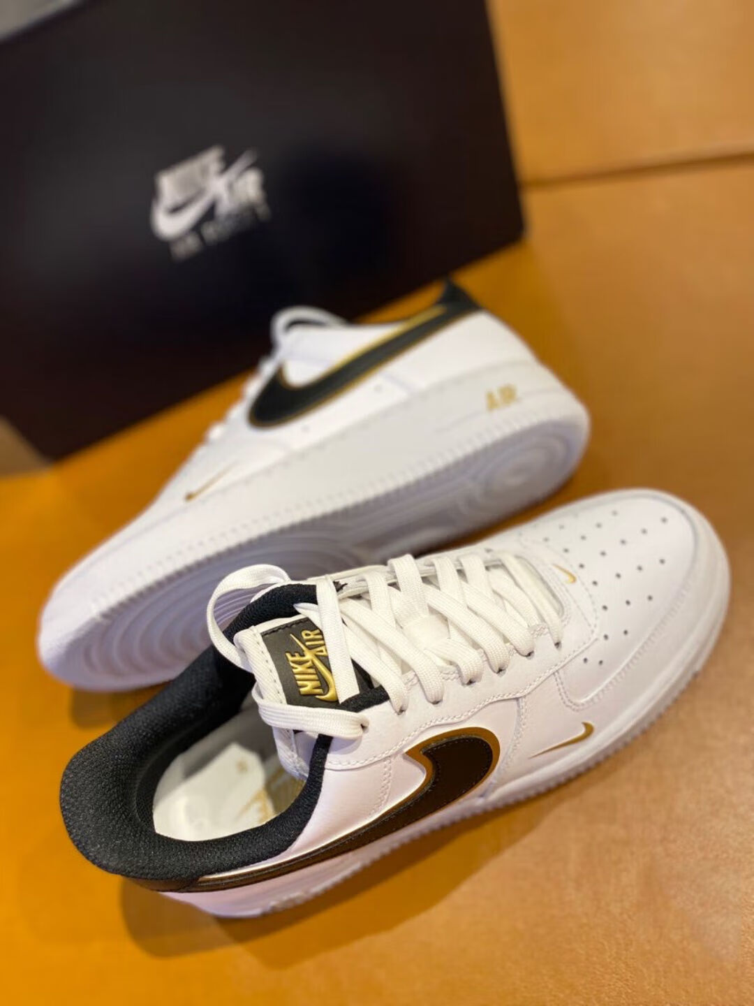 耐克af1空军一号迷你双钩air经典小白鞋奶咖小权志龙低帮男女运动板鞋