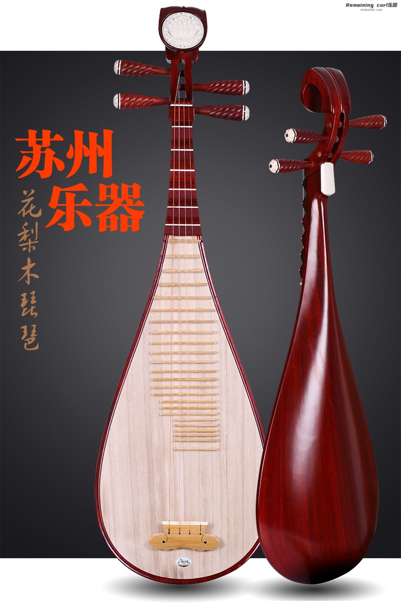 花梨红木清水抛光琵琶苏州民族弹拨乐器专业演奏琵琶儿童琵琶 花梨木