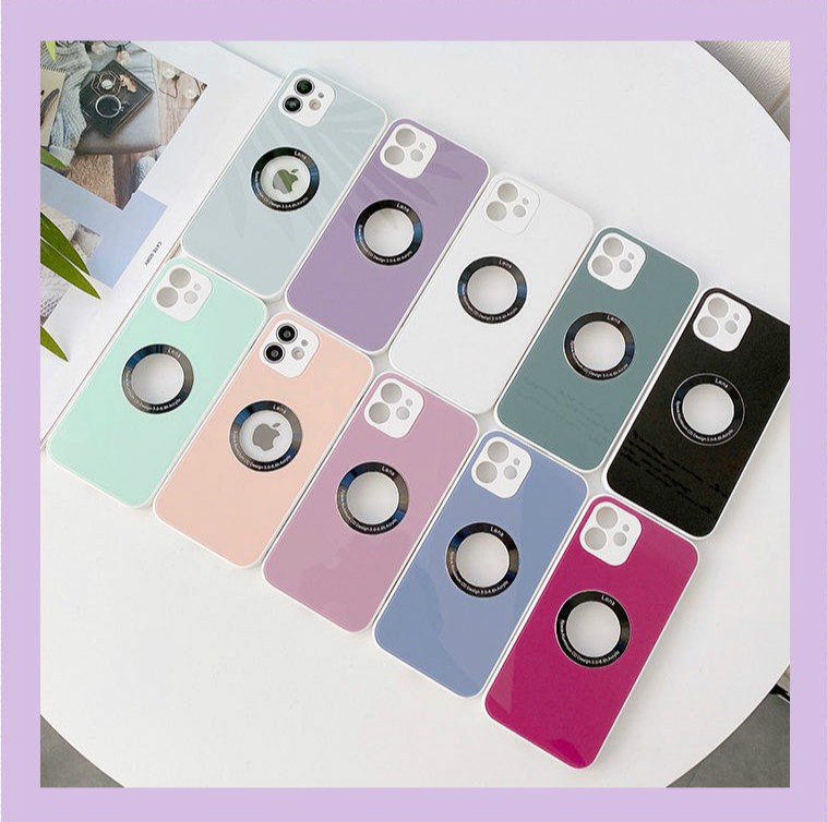 izw苹果12手机壳液态玻璃漏标金属圈lens男款iphone12promax保护 苹果