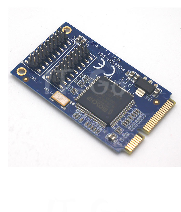 mini pcie转rs232串口卡 无线网卡口转com卡 一拖四工控机串口卡