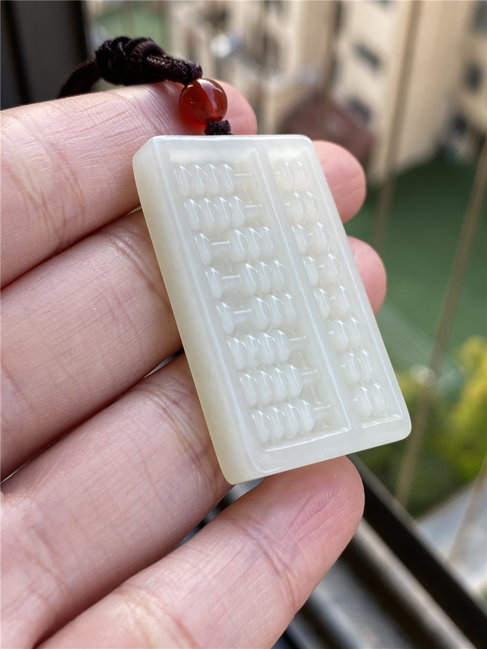 玉勋 天然和田玉如意算盘吊坠男女玉石算盘玉器玉坠挂件玉佩【图片