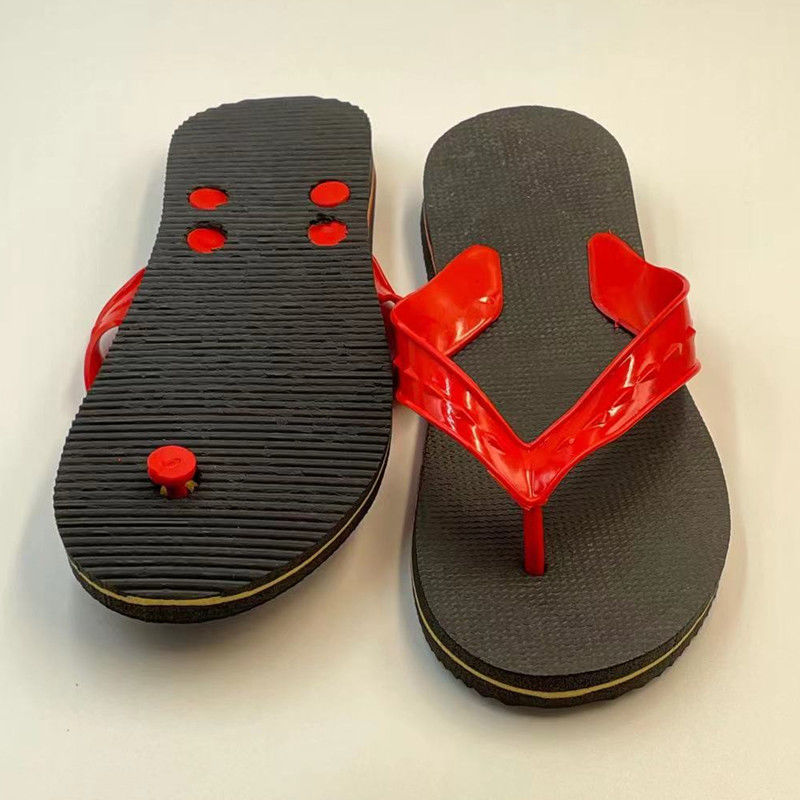 十字拖鞋男夏潮流人字拖男厚底湛江人字拖雷州拖鞋红踏沙滩凉鞋 蓝色