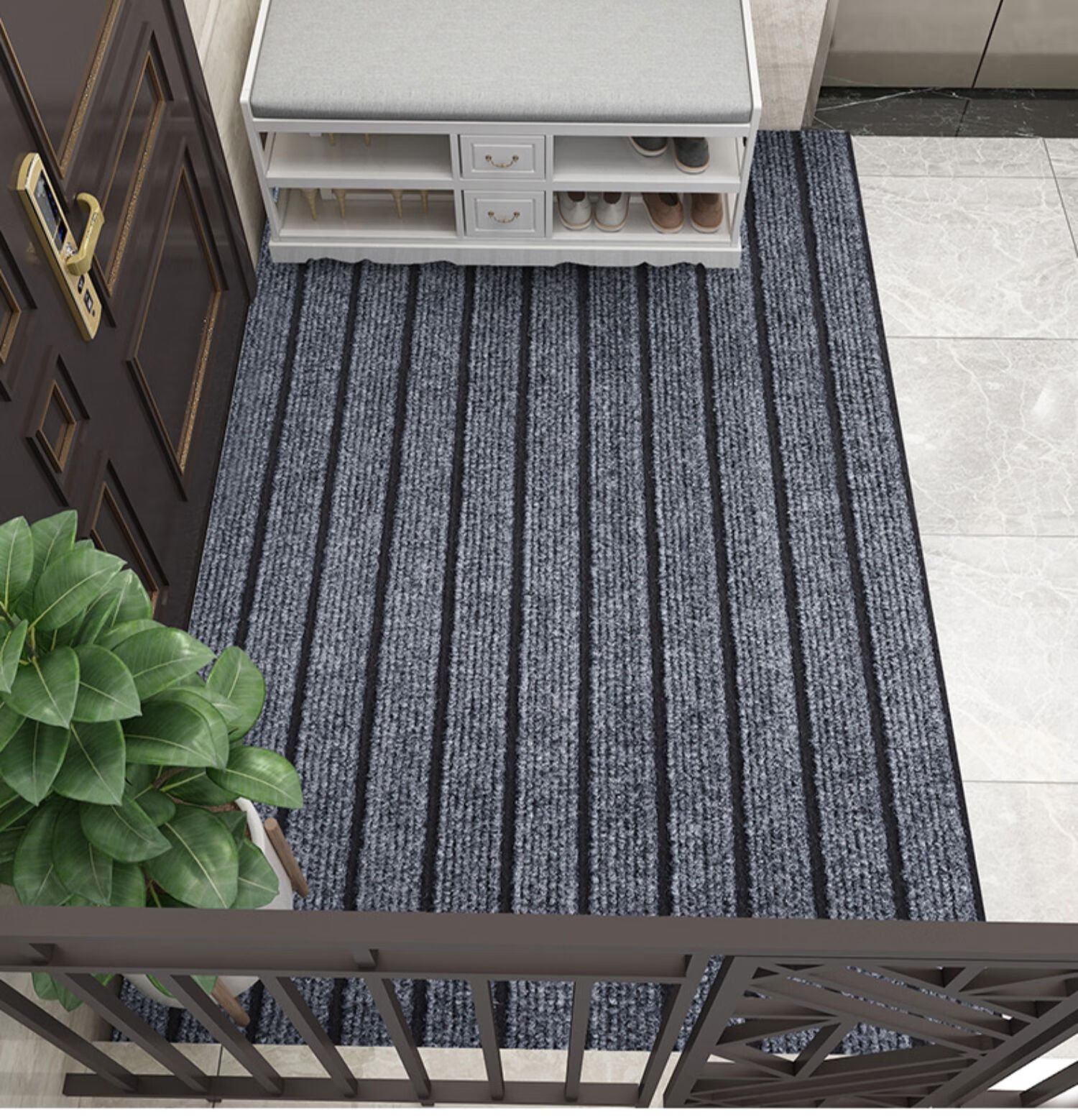 李坤入户门地垫进门家用防滑垫入门脚踏垫耐脏门垫可裁剪垫子 拉绒