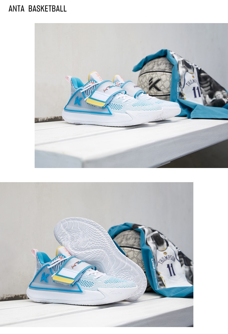 安踏水花二代篮球鞋春季新品汤普森kt低帮网面透气蓝球运动鞋子11602
