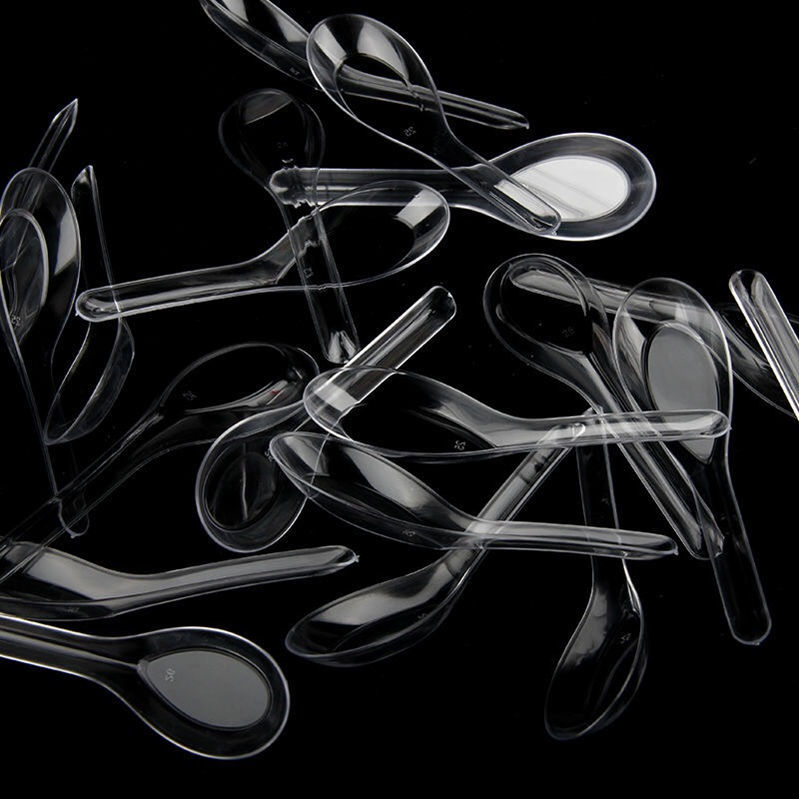 一次性勺子调羹汤勺高透明水晶加厚款餐饮外卖快餐勺大量厂家批发蒸煮