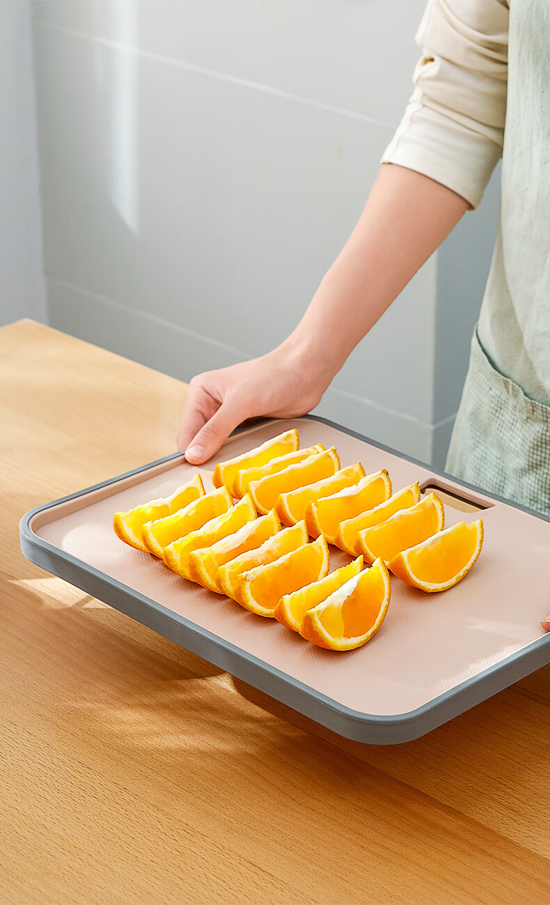 fasola水果专用砧板食品级家用厨房塑料加厚双面菜板切水果案板橄榄绿