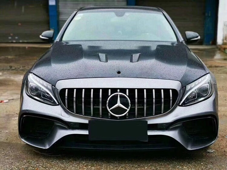适用于w205奔驰c级c260l升级改装c63 amg c65 gtr大包围前杠后杠