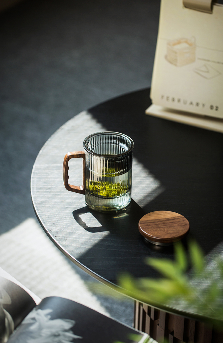 泡茶杯个人专用男女耐热玻璃杯子带盖水杯过滤茶道杯沐弦杯透明300ml