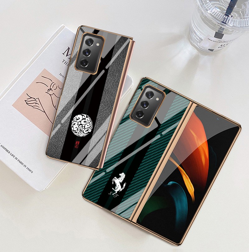 腾度双面玻璃三星w21手机壳新款5g电镀玻璃壳可定制折叠屏全包防摔z