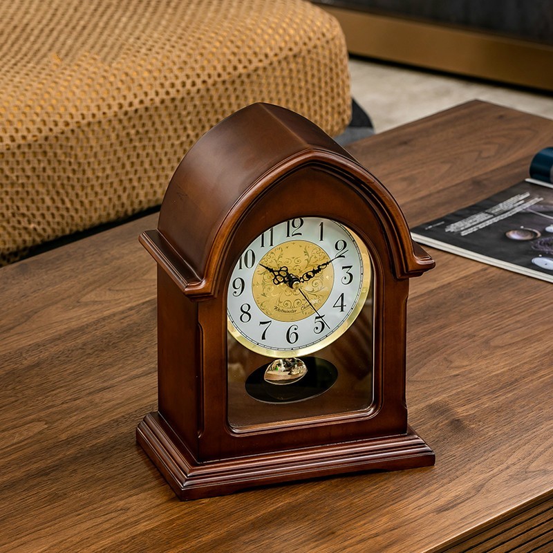 初应chuying中式复古台钟创意时钟桌面座钟客厅表摆台式家用欧式坐钟