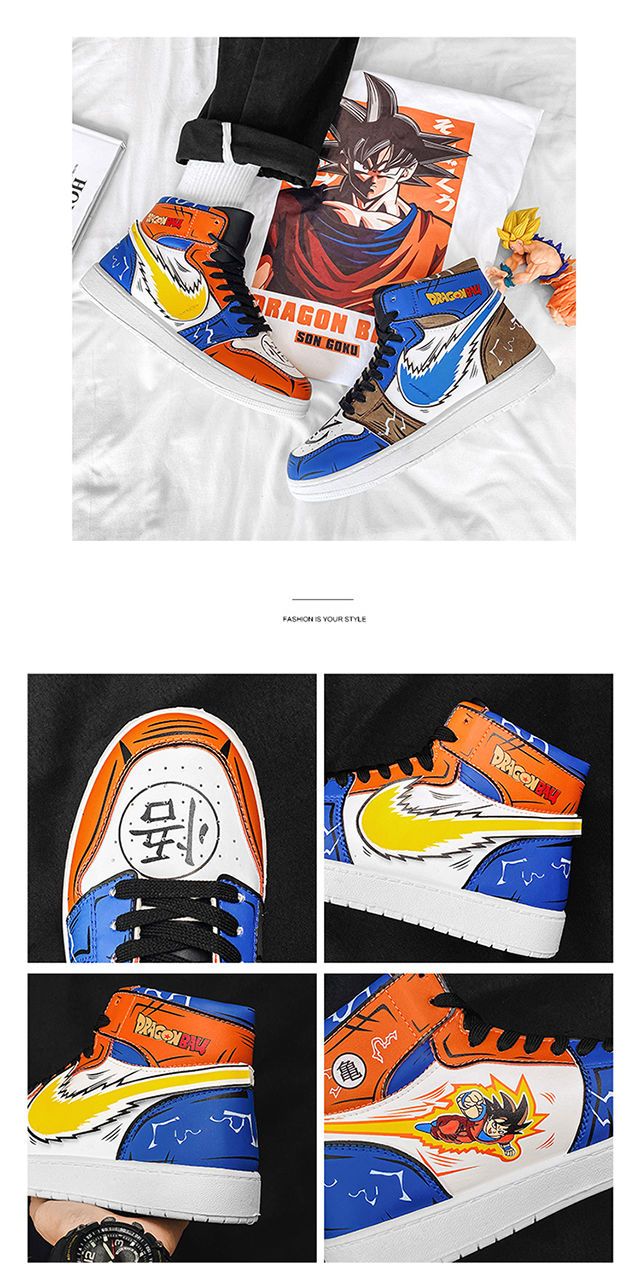 七龙珠动漫联名aj鞋子男芝麻街学生男出街轻便高帮板鞋运动休闲鞋