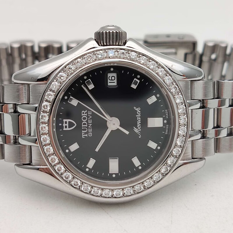 【二手95新】帝舵tudor石英机芯26mm女士腕表镶钻瑞士奢侈品手表