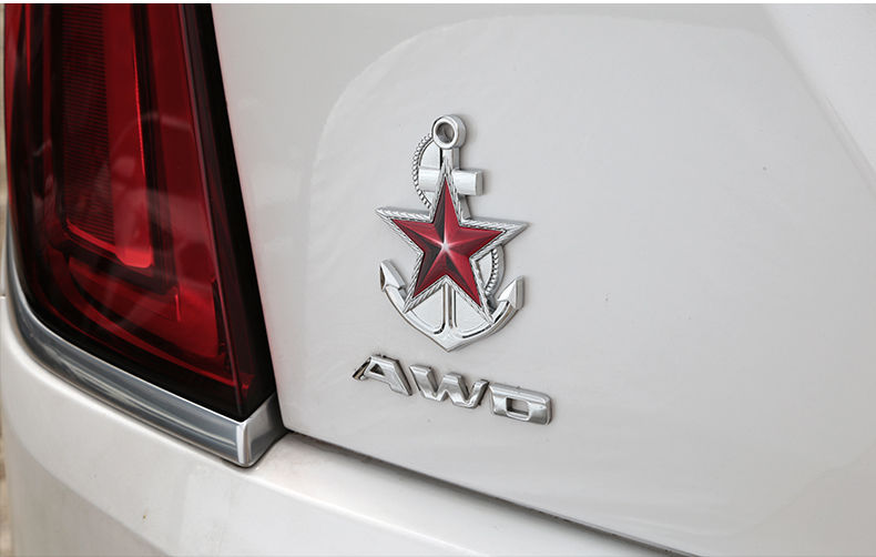 海军金属车贴车身尾门金属装饰贴船锚个性军迷车标挡刬痕遮挡个性船锚