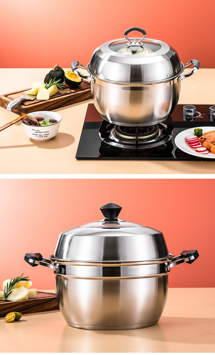 双立人(zwilling) 德国双立人不锈钢锅蒸锅家用蒸煮锅汤锅一体馒头