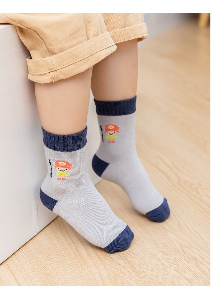 朦朦儿童袜子纯棉春秋男女童中大童宝宝中筒袜5双装蝴蝶结5双装13岁