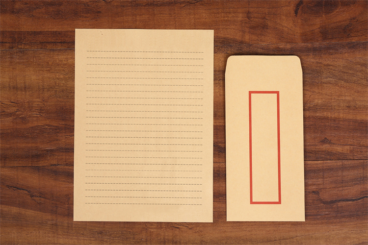 温妤50复古风信纸中国风传统中式八行书信笺古典红格老旧信封信纸套装