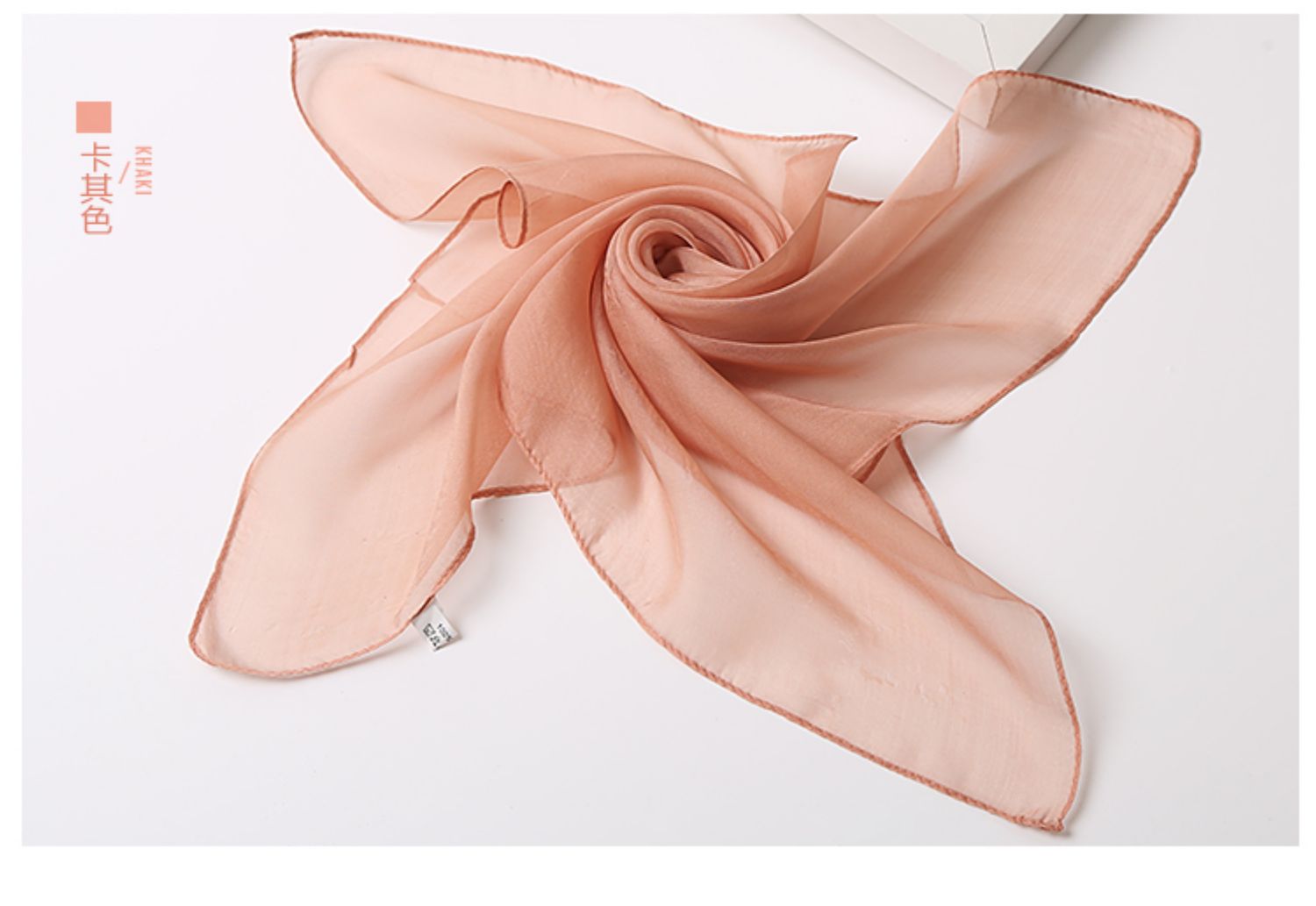 春秋夏季百搭纯色女士真丝桑蚕丝小方巾丝巾围脖护颈纱巾围巾薄款灰色