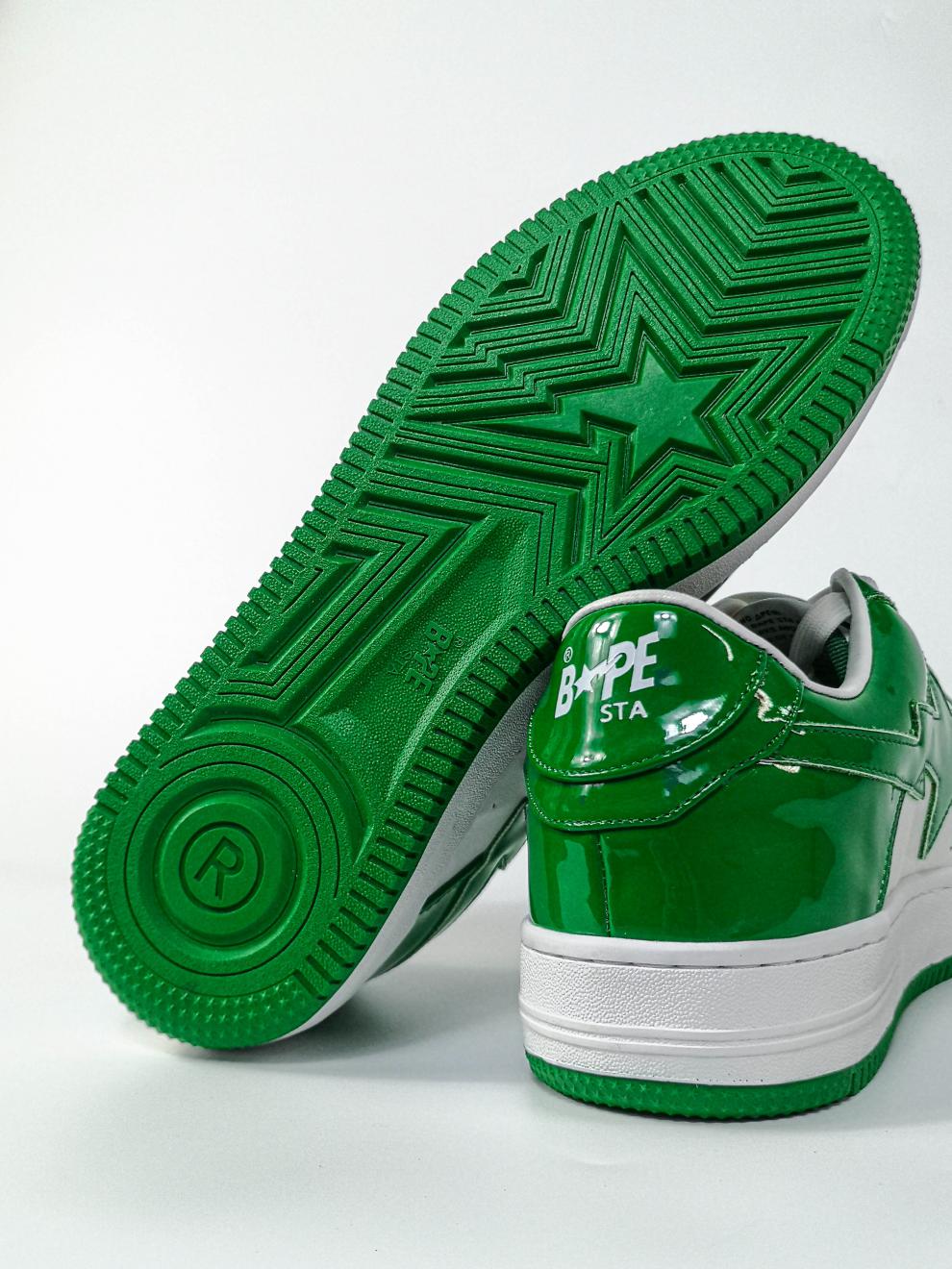 bapesta dunk sk8漆皮男女情侣街头潮牌联名运动时尚休闲滑板鞋 绿色