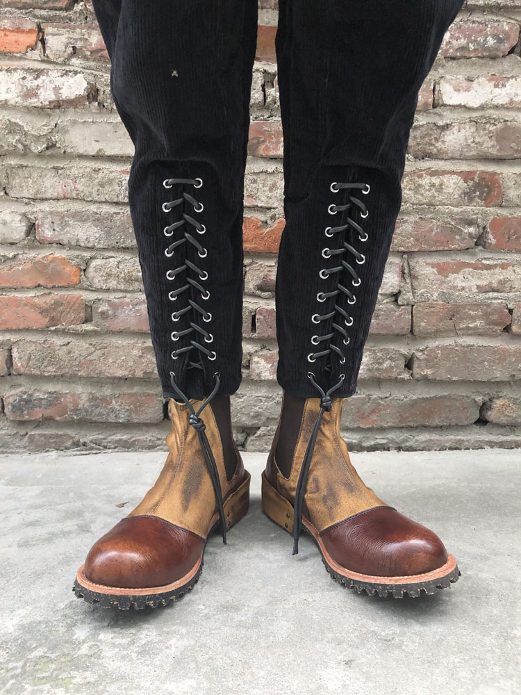 西部牛仔靴男牛仔做旧复古休闲切尔西马丁沙漠短靴高帮工装机车潮鞋