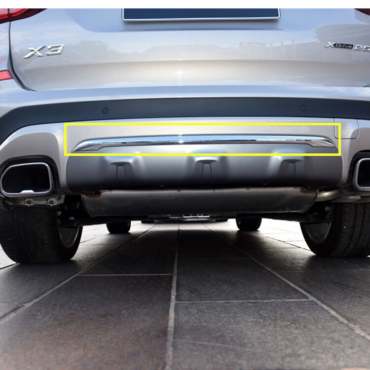 适配18-21款宝马x3后保险杠亮条g08后杠电镀饰板尾唇镀铬条x3护板 后
