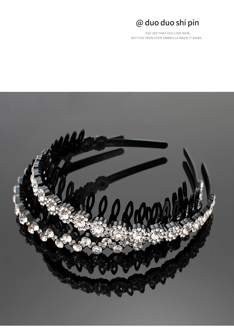 珍珠水晶钻发箍网红2021年新款发夹子夏天短发出门插发头箍日韩女