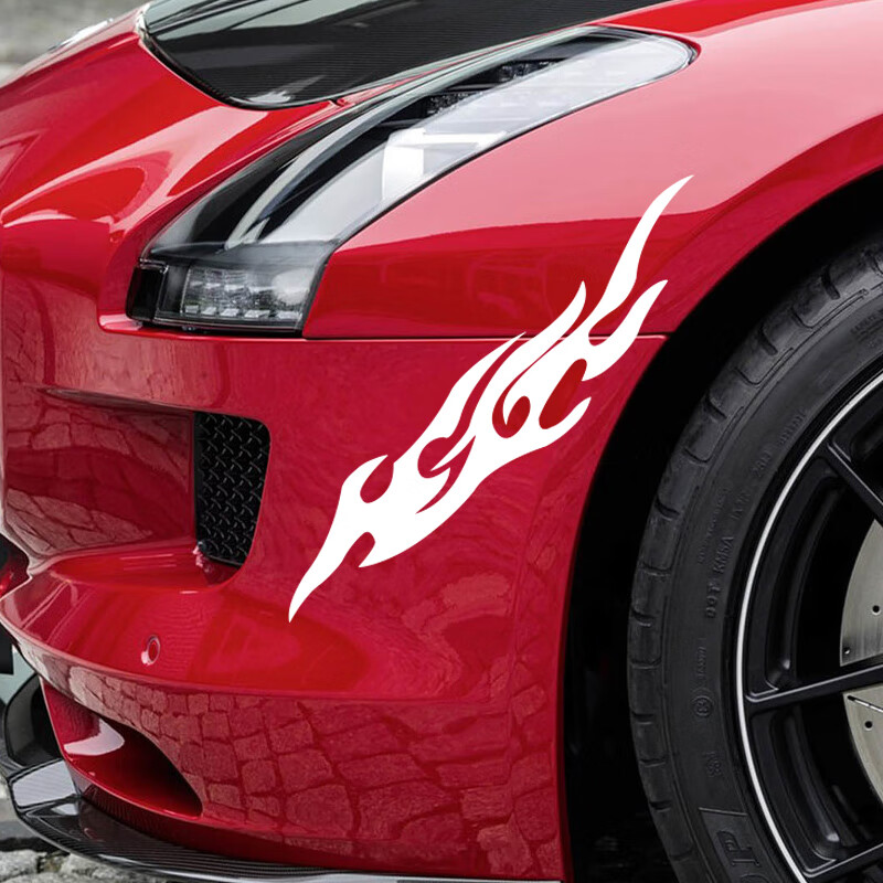 宅趣(zaiqu)null火焰划痕遮挡车贴汽车羽毛个性创意保险杠车尾疤痕刮