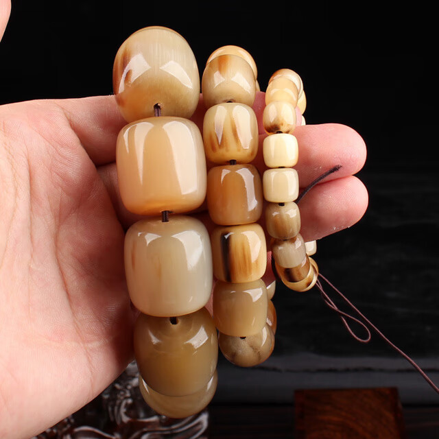 牧韵牛角手串佛珠文玩男女通用园珠18mm13颗