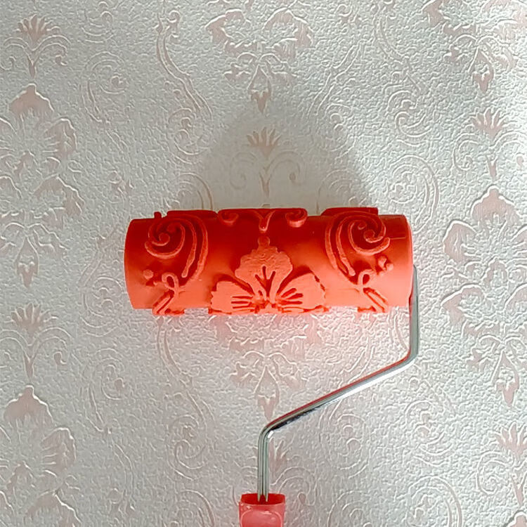 5寸肌理壁膜漆压花滚筒艺术涂料液体墙纸木纹硅藻泥印花刷墙滚筒 078