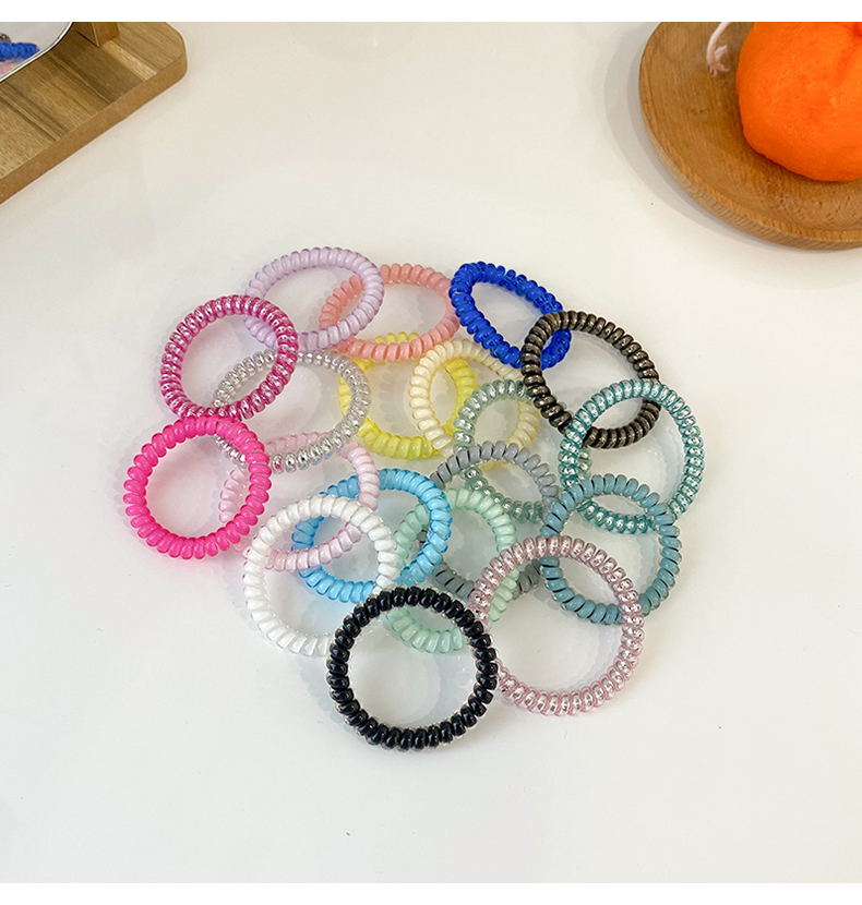 简约少女电话绳电话圈电话线发圈发绳高弹力皮筋扎发马尾头绳发饰黑色