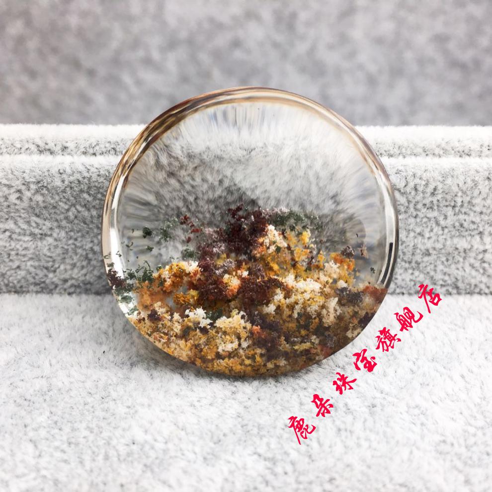 鹿朵收藏级水晶四季彩幽灵聚宝盆水滴吊坠项链毛衣链男女22