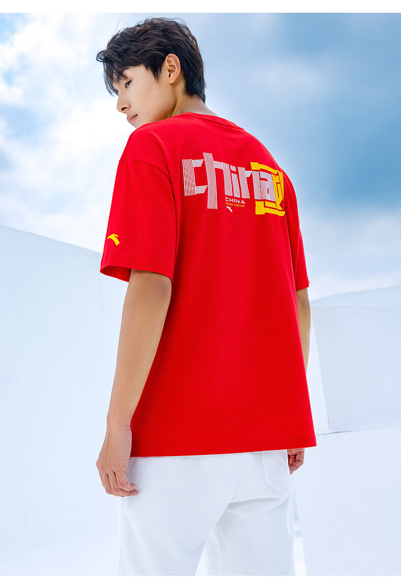 安踏中国短袖t恤男2022夏季新款国潮后背印花休闲运动上衣针织衫官方