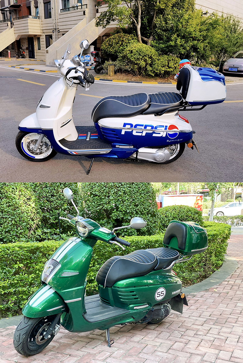 姜戈django150摩托车后尾箱踏板车尾箱复古储物箱尾架 可乐樱桃红【后