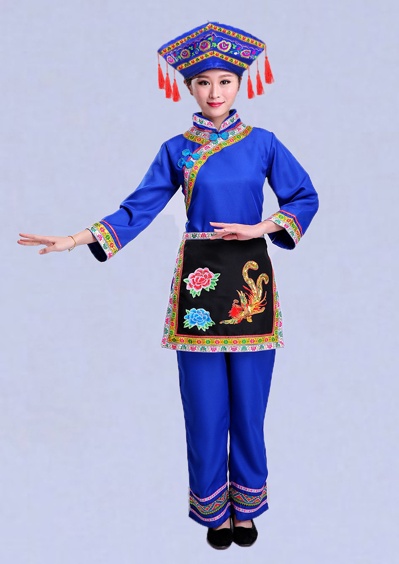广西壮族少数民族服装女成人刘三姐阿牛哥舞台表演服壮族套装女新红色