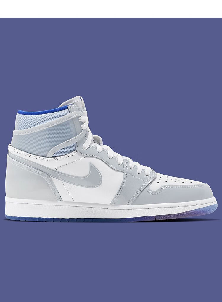 耐克休闲运动跑步鞋子zoomaj1high白蓝漆皮红蓝渐变幻底高帮篮球鞋ck