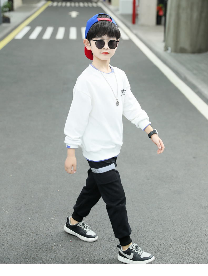 yinwu【好质量】儿童秋衣套装儿童装男童秋装套装2021新款男孩秋季洋