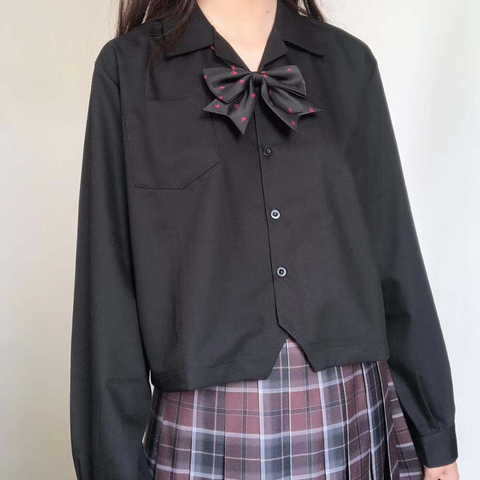 青间白鹿jk制服刺篇原创星河中 星迹高 原创刺绣开襟短袖白衬衫女夏款