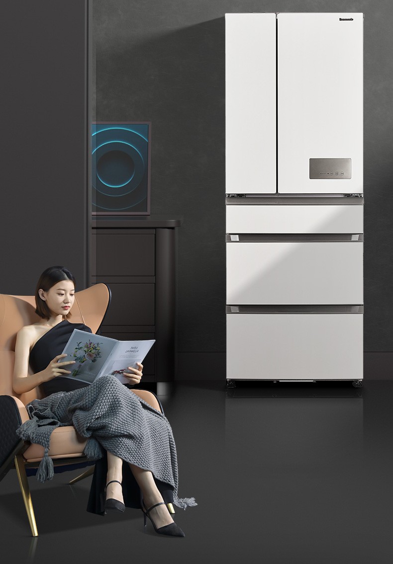 松下532升风冷无霜五门多开门大容量精储家用白色电冰箱ee53wgb-w 暖