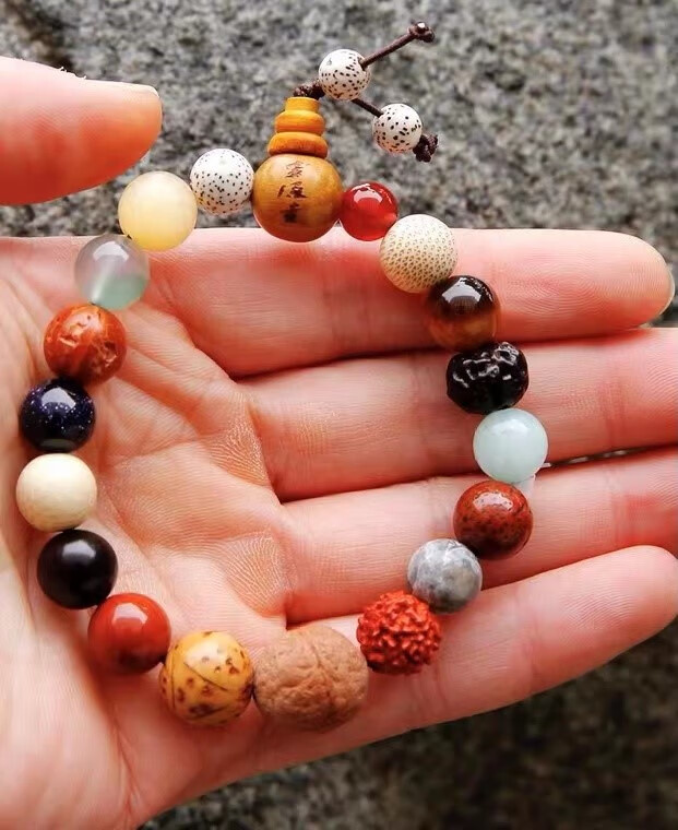 流彗 十八子手串灵隐寺杭州18籽手串代请十八子念珠18子星月菩提佛珠