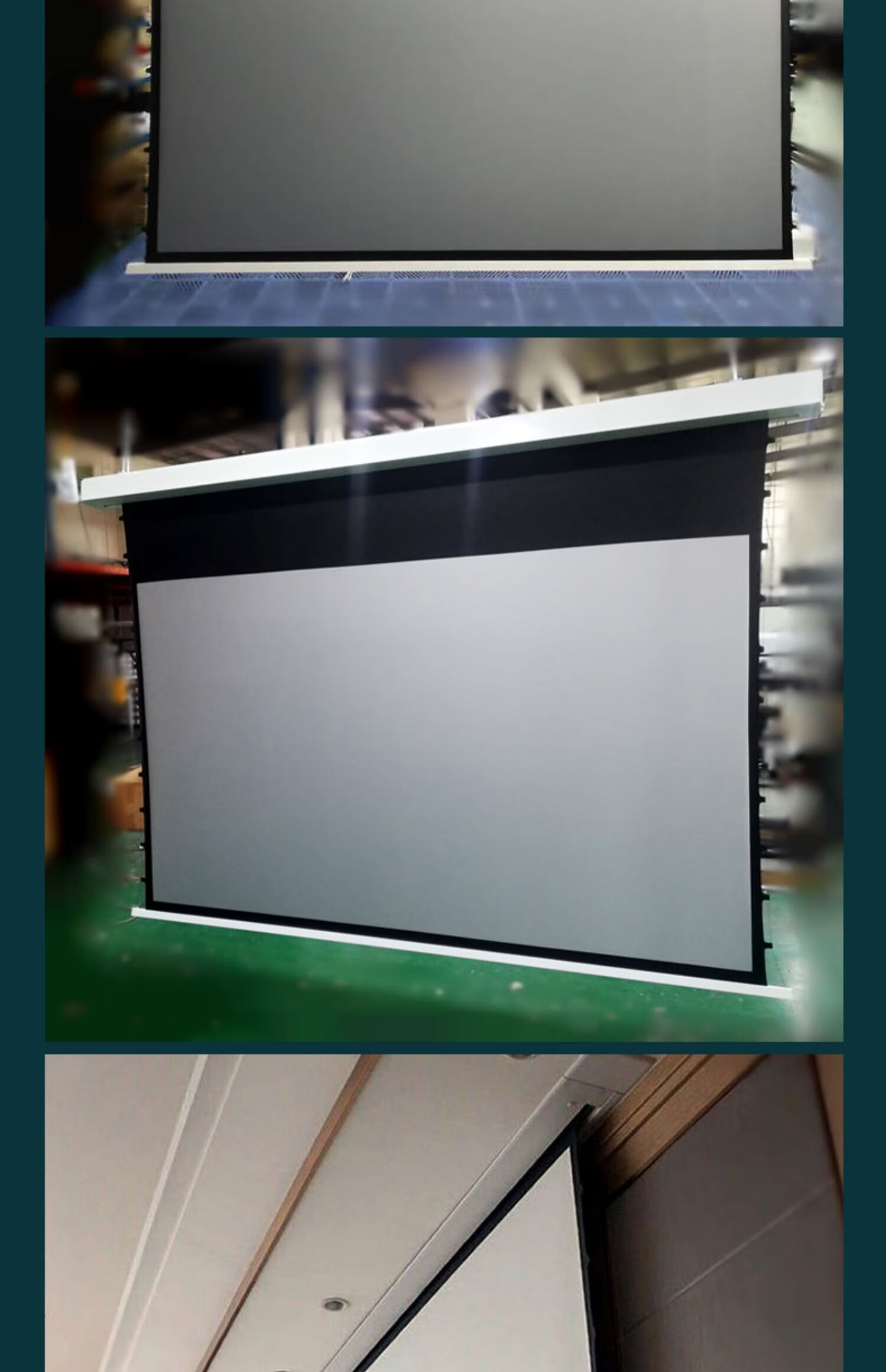 式天花拉线幕隐藏幕家用电动幕投影布投影幕布110寸拉线款其它材质