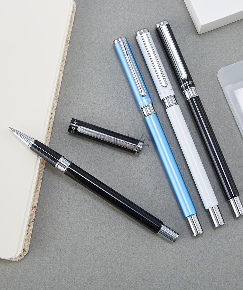 爱好aihao爱好金属中性笔签字笔水性笔水笔黑笔金属笔重手感男士签单