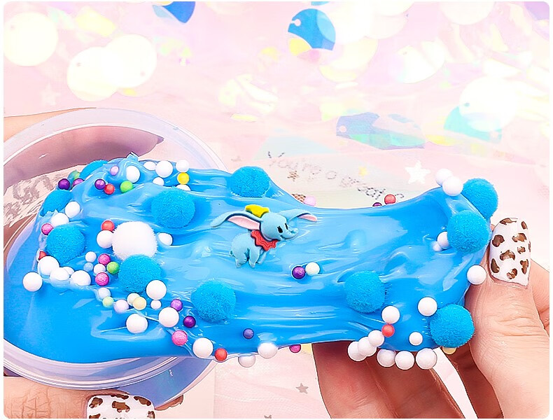 起泡胶儿童史莱姆套装盒假水水晶泥少女心大气泡胶玩具 潘多拉蓝(经典