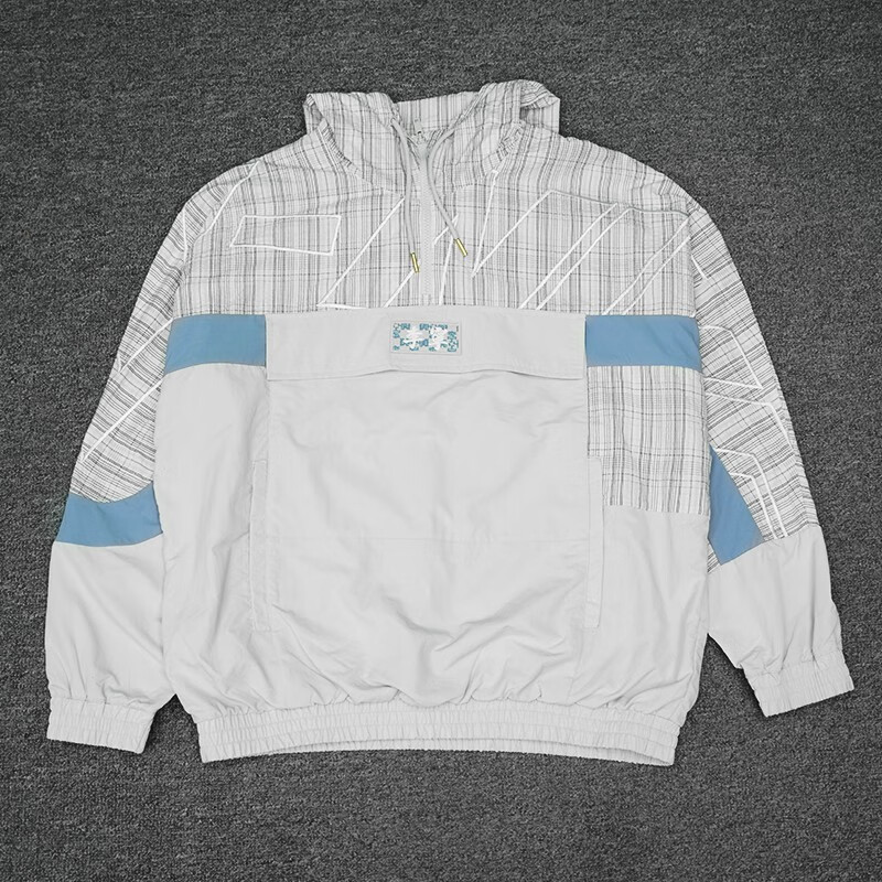 李宁风衣外套男子2022秋季新款时尚休闲宽松半拉链套头上衣外套运动服