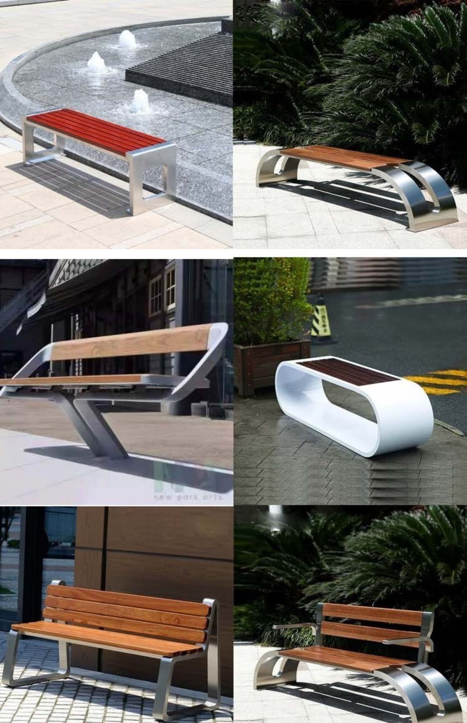 纪蒙诗 不锈钢公园椅户外长椅景区长凳靠背小区座椅躺椅公共椅子休闲