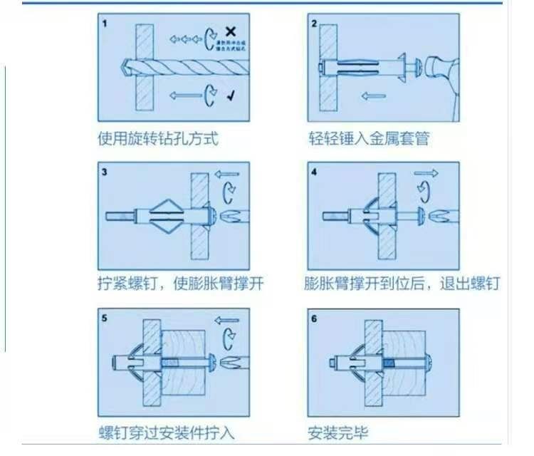 空心砖专用膨胀栓高强中空壁虎中空胀管锚栓飞机中空壁虎膨胀螺丝 m8*