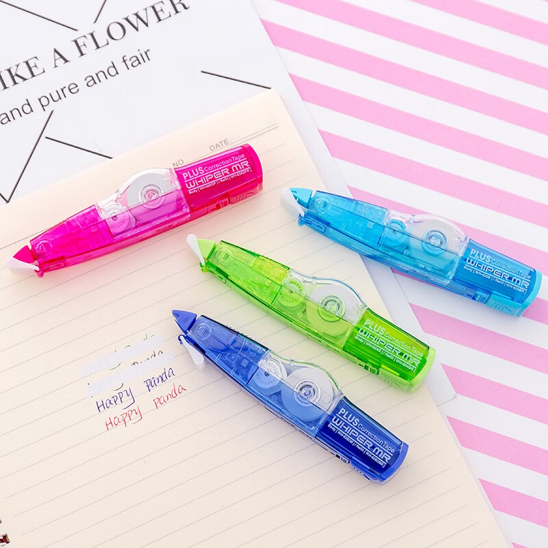 日本plus普乐士修正带wh625涂改带替芯组合套装中小学生用透明款6米长