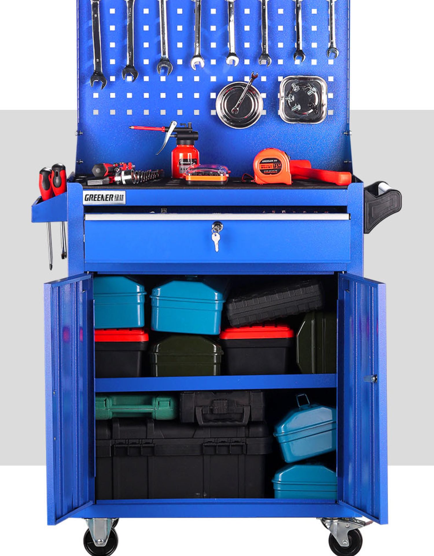 汽修工具车工具柜抽屉式小推车多功能车间移动五金铁皮柜子维修箱高配