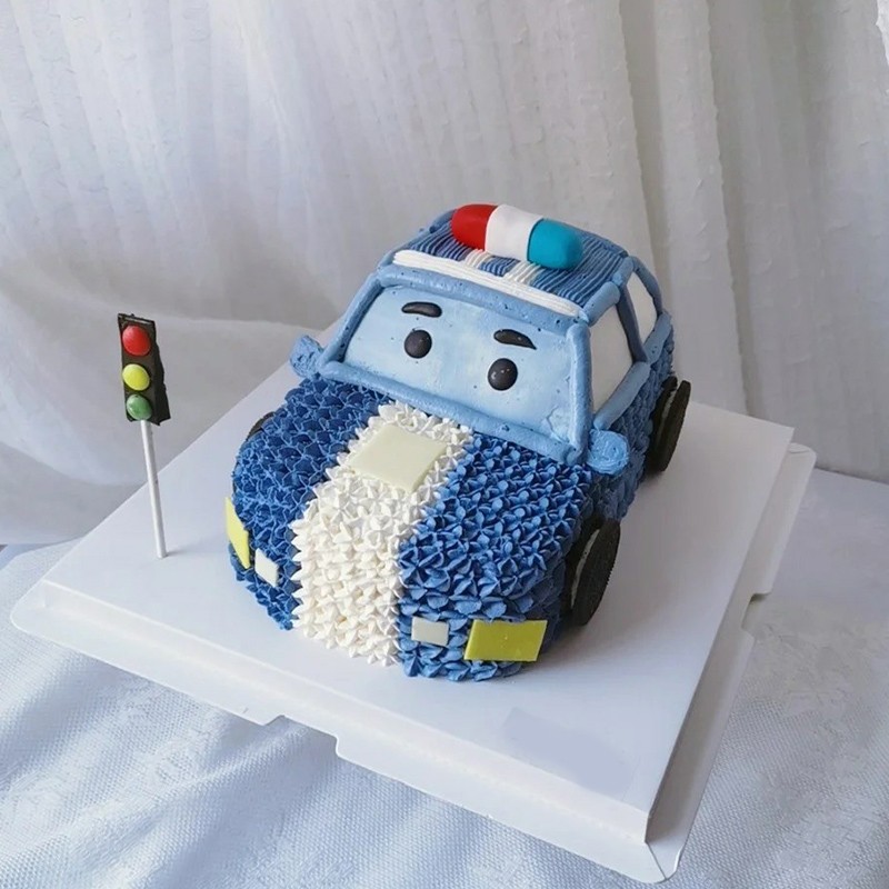 食锦谣小汽车生日蛋糕创意定制大奔飞机警车卡通手绘男孩女孩全国同城