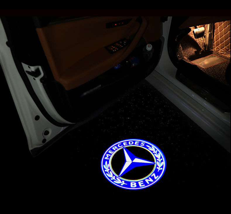 适用于奔驰迎宾灯新c级glc260le300l c级c260lc200l 改装车门投影装饰