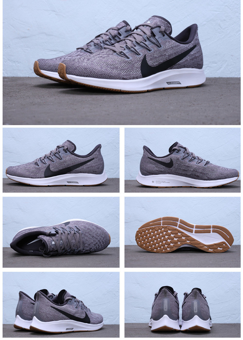 zoom飞马36运动鞋登月男鞋气垫女跑步鞋轻便学生情侣跑鞋飞马36黑桔36